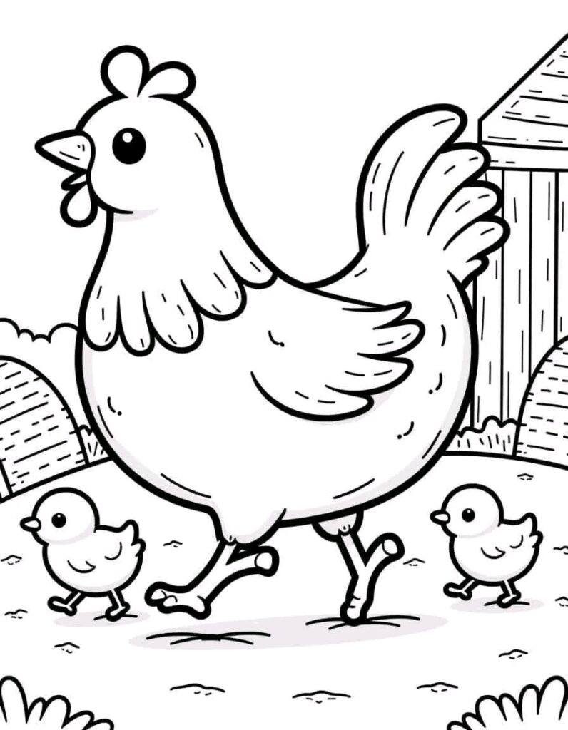 Chicken Coloring Page